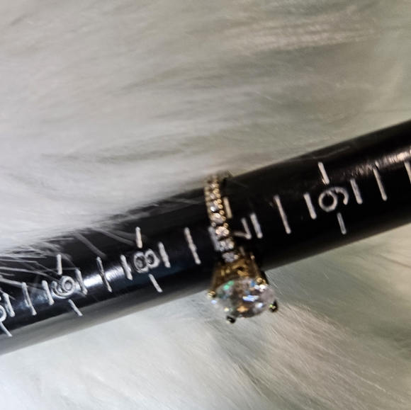 Vintage Absolute CZ Solitaire Eternity Size 7 Silver Ring - Picture 11 of 13